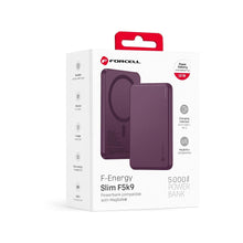 Заредете изображение във визуализатора на галерията – Powerbank compatible with MagSafe Forcell F-Energy Slim F5K9 QC4.0 PD3.0 15W 5000 mAh cherry
