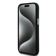 Заредете изображение във визуализатора на галерията – DKNY case for IPHONE 15 compatible with MagSafe DKHMP15SSMCHLK (DKNY HC MagSafe Silicone W/Horizontal Metal Logo) black
