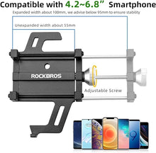 Заредете изображение във визуализатора на галерията – Rockbros 699-BK Aluminum Alloy Bicycle Phone Holder - Black
