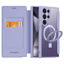 Заредете изображение във визуализатора на галерията – Dux Ducis Skin X Pro case with flap and magnetic ring for Samsung S24 Ultra - purple
