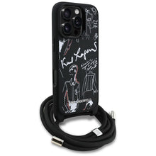 Заредете изображение във визуализатора на галерията – KARL LAGERFELD case for IPHONE 16 PRO KLHCP16LPGGRMPCK compatible with MagSafe (CRSSBY Grained PU W/ Pattern &amp; Logo) black
