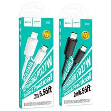 Заредете изображение във визуализатора на галерията – Cable USB C to Lightning Hoco PD 27W 2 m X88 black

