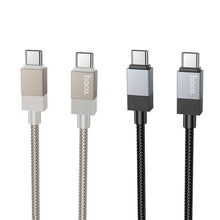 Заредете изображение във визуализатора на галерията – HOCO cable Type C to Type C 3A 60W X110 1 m gold
