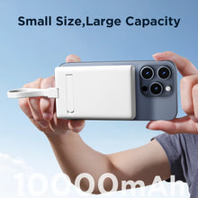 Заредете изображение във визуализатора на галерията – Powerbank Joyroom JR-PBM01 magnetic 10000mAh 20W with stand + Lightning cable - USB-C - white
