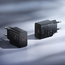 Заредете изображение във визуализатора на галерията – Phone charger Hoco USB C QC PD 25W N76 black
