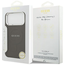 Заредете изображение във визуализатора на галерията – GUESS case for IPHONE 17 Pro Max compatible with MagSafe GUHMP17XPSAREGSW (PU W/ Classic Logo) brown
