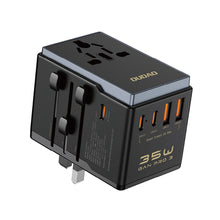 Заредете изображение във визуализатора на галерията – Dudao A35Pro 35W EU / UK / AUS / US / JP travel adapter 3x USB-C 2x USB-A - black

