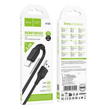 Заредете изображение във визуализатора на галерията – Cable USB A to USB C Hoco 3A 1 m X120 black
