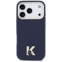Заредете изображение във визуализатора на галерията – KARL LAGERFELD case for IPHONE 17 Pro Max compatible with MagSafe KLHMP17X5PGFKHGB (PU FW W/ KHead Logo) blue
