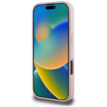 Заредете изображение във визуализатора на галерията – GUESS case for IPHONE 16 Pro compatible with MagSafe GUHMP16LPGNMPLMP (PU Grained Flowers Classic Logo) pink
