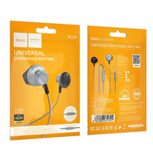 Заредете изображение във визуализатора на галерията – HOCO wire earphones Jack 3,5 mm with microphone M125 metal gray
