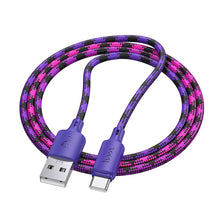 Заредете изображение във визуализатора на галерията – Cable USB A to USB C Hoco 3A 1 m X116 gradient purple
