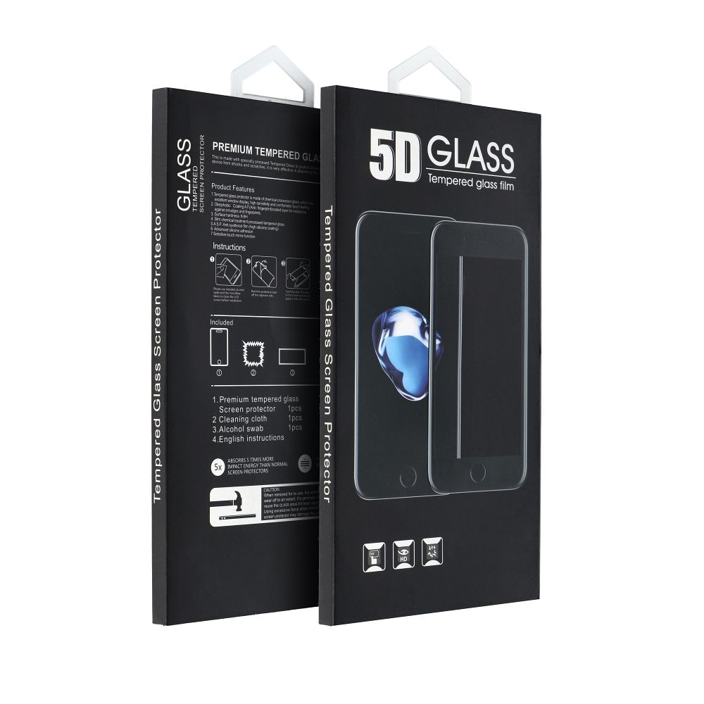 5D Full Glue Tempered Glass - for iPhone 16 black