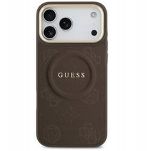 Заредете изображение във визуализатора на галерията – GUESS case for IPHONE 17 Pro Max compatible with MagSafe GUHMP17XPSAMSECW (PU W/ Peony Hot Stamp) brown

