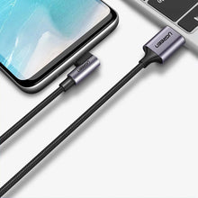 Заредете изображение във визуализатора на галерията – Ugreen US284 70255 USB-A (straight) / USB-C (angled) cable 3A 3m - gray

