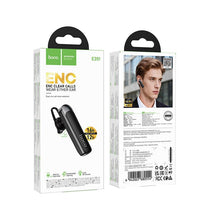 Заредете изображение във визуализатора на галерията – Wireless mono headset (ENC, BT 6.0, 130mah) Hoco E201 black
