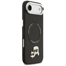 Заредете изображение във визуализатора на галерията – KARL LAGERFELD case for IPHONE 17 Air compatible with MagSafe KLHMP17MPSMLRKCK (PU K&amp;C PINS) black
