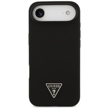 Заредете изображение във визуализатора на галерията – GUESS case for IPHONE 17 Air compatible with MagSafe GUHMP17MSCTRLMK (Silicone W/ Triangle Logo) black
