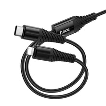 Заредете изображение във визуализатора на галерията – Cable 2in1 USB C to USB C+Lightnig Hoco 1 m X123 black
