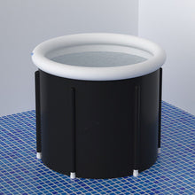 Заредете изображение във визуализатора на галерията – Foldable portable inflatable bathtub 75 x 80 cm black
