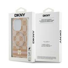 Заредете изображение във визуализатора на галерията – Original Case DKNY hardcase IML Checkered Mono Pattern &amp; Printed Stripes MagSafe DKHMP15LHCPTSP for Iphone 15 Pro pink
