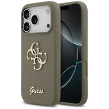 Заредете изображение във визуализатора на галерията – GUESS case for IPHONE 17 Pro Max GUHCP17XSC4GSMW (Silicone W/ Big 4G Script) brown
