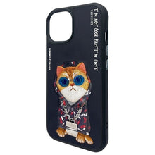 Заредете изображение във визуализатора на галерията – NIMMY case GLASSES COOL CAT for IPHONE 15 black
