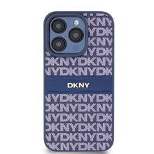 Заредете изображение във визуализатора на галерията – Original Case DKNY hardcase Leather Mono Stripe &amp; Metal Logo DKHCP15LPRTHSLB for Iphone 15 Pro blue

