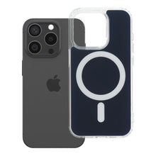 Заредете изображение във визуализатора на галерията – Гръб Clear Fusion Mag Cover за iPhone 15 PRO с MagSafe - тъмносин
