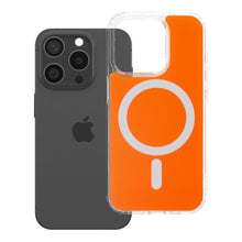 Заредете изображение във визуализатора на галерията – Гръб Clear Fusion Mag Cover за iPhone 15 PRO с MagSafe - оранжев Hermes
