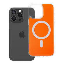 Заредете изображение във визуализатора на галерията – Гръб Clear Fusion Mag Cover за iPhone 15 PRO MAX с MagSafe - оранжев Hermes
