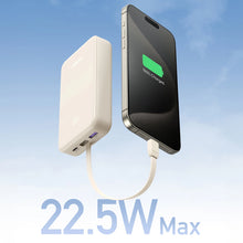 Заредете изображение във визуализатора на галерията – Ugreen PB505 Powerbank 20000mAh 22.5W USB-C USB-A Built-in USB-C Cable - White
