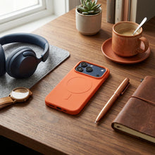 Заредете изображение във визуализатора на галерията – Case for iPhone 18 Pro / 17 Pro Silicone Mag Cover compatible with MagSafe (big hole) orange

