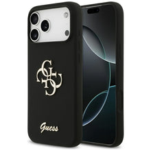 Заредете изображение във визуализатора на галерията – GUESS case for IPHONE 17 Pro Max GUHCP17XSC4GSMK (Silicone W/ Big 4G Script) black
