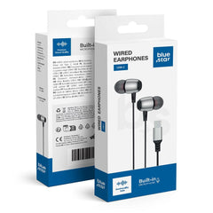 BLUE STAR wire earphones Type C with microphone M09C 1,2 m black