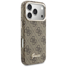 Заредете изображение във визуализатора на галерията – GUESS case for IPHONE 17 Pro compatible with MagSafe GUHMP17L5P4FWMSW (PU FW 4G Script) brown
