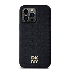 Заредете изображение във визуализатора на галерията – Original Case DKNY hardcase Leather Pattern Metal Logo MagSafe DKHMP13LPSHRPSK for Iphone 13 Pro/13 black

