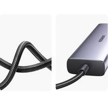 Заредете изображение във визуализатора на галерията – Ugreen CM512 90568 USB-C adapter - 2x USB-A 3.0 / HDMI / RJ45 / SD and TF card reader / USB-C PD 100W - gray

