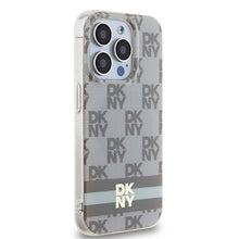 Заредете изображение във визуализатора на галерията – Original Case DKNY hardcase IML Checkered Mono Pattern &amp; Printed Stripes MagSafe DKHMP15LHCPTSE for Iphone 15 Pro beige

