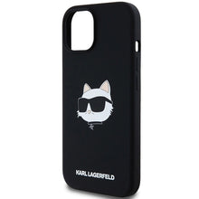 Заредете изображение във визуализатора на галерията – Karl Lagerfeld Silicone Choupette Head MagSafe Case for iPhone 15/14/13 - Black
