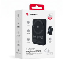 Заредете изображение във визуализатора на галерията – Powerbank compatible with MagSafe Forcell F-Energy MagStand QI2 F5K10 QC3.0 PD3.0 20W 5000 mAh black
