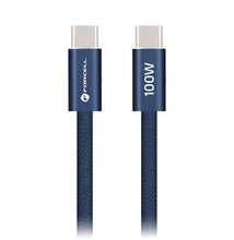 Заредете изображение във визуализатора на галерията – Cable USB C to USB C Forcell F-Energy QC4.0 PD 5A 100W Cafule Color 1,2 m ACYH23 dark blue
