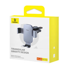 Заредете изображение във визуализатора на галерията – Baseus Metal Age 3 BS-CM028 gravity car air vent holder - gray
