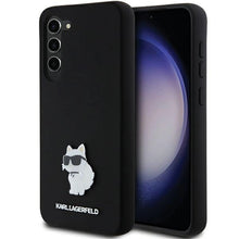 Заредете изображение във визуализатора на галерията – Karl Lagerfeld Silicone Choupette Metal Pin case for Samsung Galaxy S24+ - black
