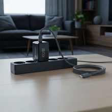 Заредете изображение във визуализатора на галерията – Phone charger Forcell F-Energy GaN III Crystal Color 2x USB C AVS SSFC3.0 60W + silicone cable USB C to USB C VT-60 black
