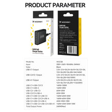Заредете изображение във визуализатора на галерията – Wozinsky WGCSB 240W GaN wall charger USB-A / 3 x USB-C - black

