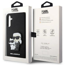 Заредете изображение във визуализатора на галерията – Karl Lagerfeld Saffiano Karl&amp;Choupette case for Samsung Galaxy A54 5G - black
