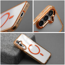 Заредете изображение във визуализатора на галерията – Case for Samsung A07 / A08 Frame Clear Hybrid Mag Cover compatible with MagSafe hermes orange
