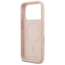 Заредете изображение във визуализатора на галерията – KARL LAGERFELD case for IPHONE 17 Pro Max compatible with MagSafe KLHMP17XSKIGROP (Silicone W/ KL Sketch &amp; Logo) pink
