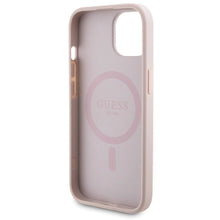 Заредете изображение във визуализатора на галерията – Guess 4G Metal Logo case set for iPhone 15 + 5000mAh MagSafe power bank - pink
